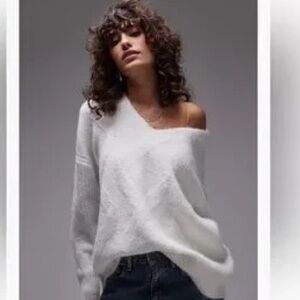 Chic Off-the-Shoulder White Sweater